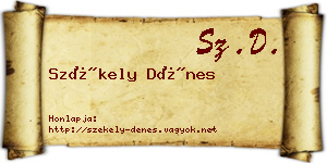 Székely Dénes névjegykártya
