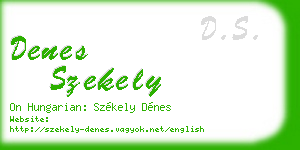 denes szekely business card